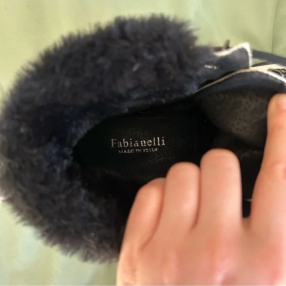 🩷M. GEMI WHITE LEATHER BLACK FUR WINTER LACE UP TRENDING ANKLE BOOTS SIZE 9 - Picture 8 of 14